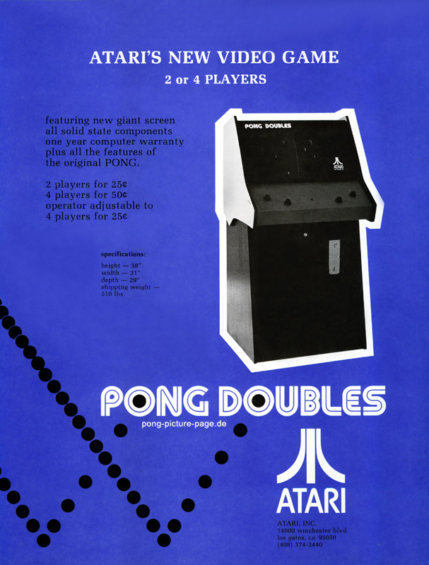 Atari Pong Doubles Coin-op Ad