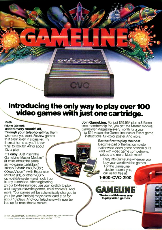 Gameline Master Module Atari VCS-2600 Colecovision Ad