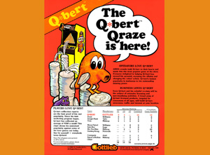 Gottlieb "The Q*bert Qraze Is Here" Arcade Coin Operated AD (Q-bert, Qbert)