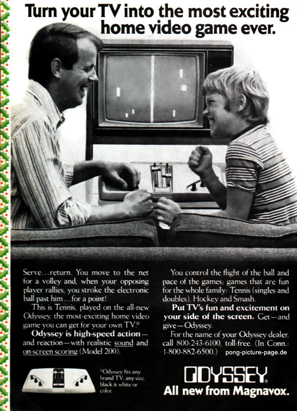 Magnavox Odyssey 200 Pong "Turn Your TV In The Most Exciting Home Video Game Ever" Ad