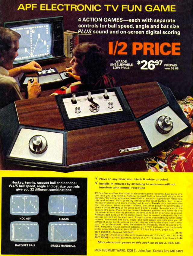 APF Electronic TV Fun Game (Montgomery Ward) Ad