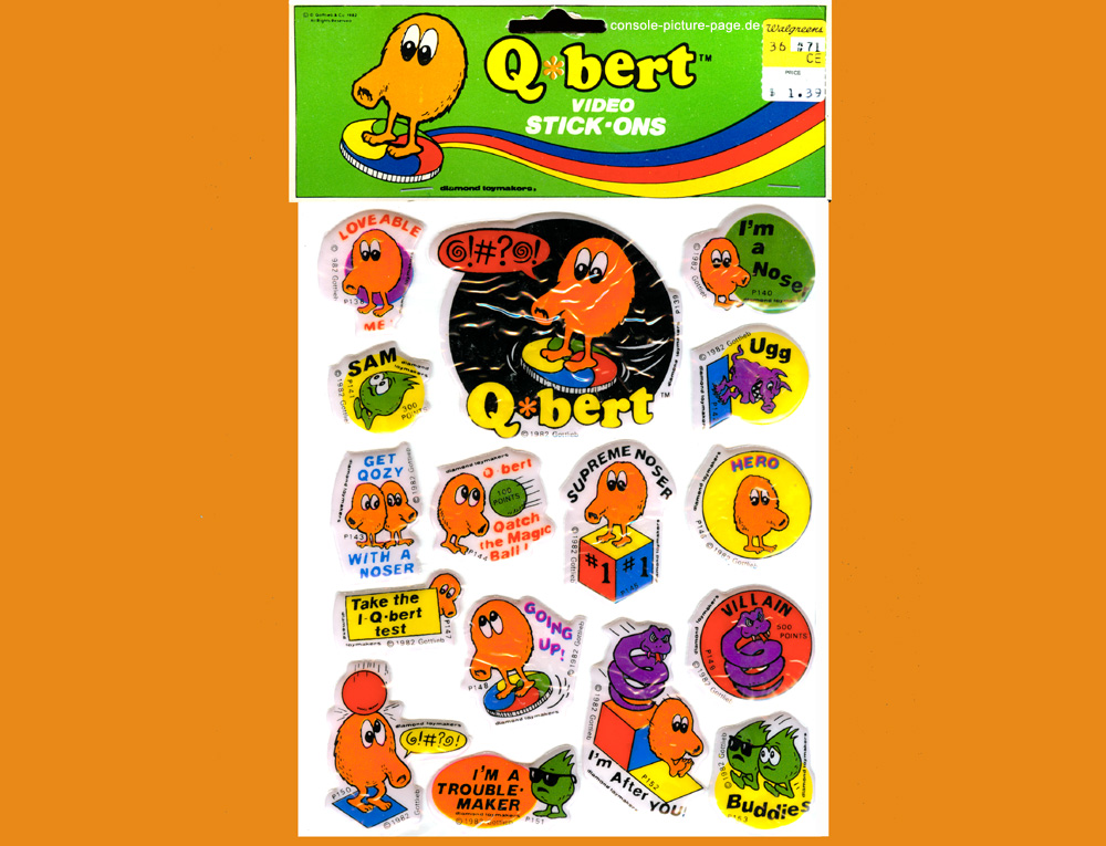 Diamond Toymakers Q*bert Video Stick-Ons (1) Stickers (Q-bert, Qbert)