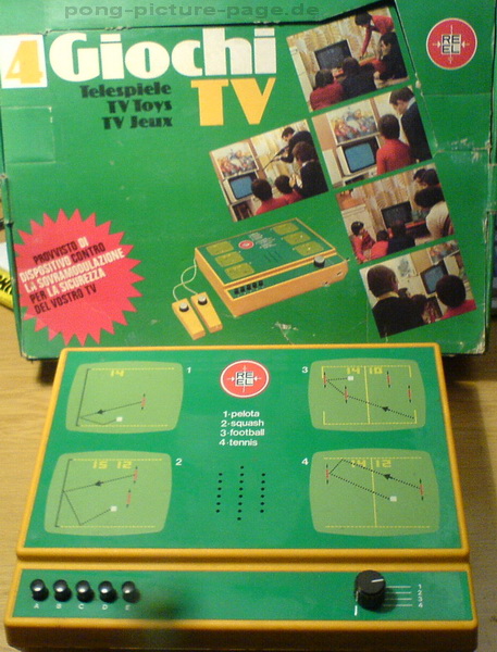 Reel RE-EL Giochi 401 (4 giochi) green & orange casing - black push buttons (illustrated box)