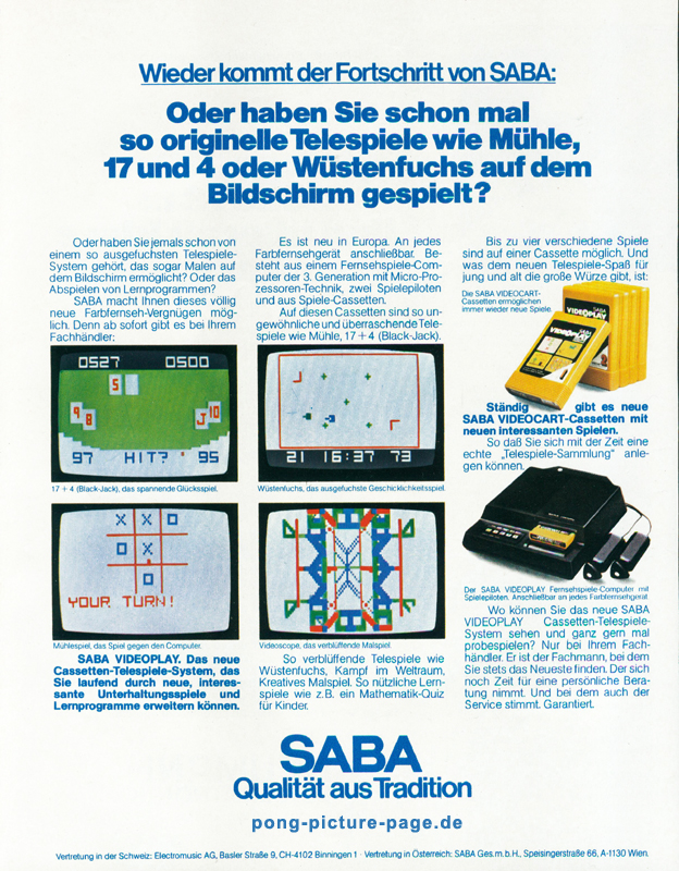 Saba Videoplay Ad Advertising German "Spiegel" Magazine