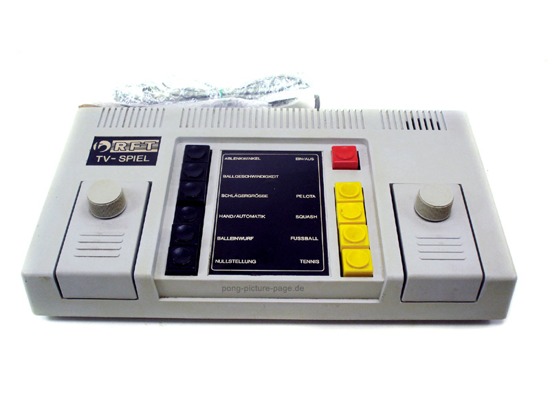 RFT VEB TV-Spiel Bildschirmspiel BSS 01 (grey casing, yellow knobs, white paddles)